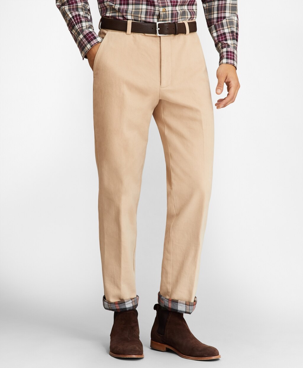Brooks Brothers Men Clark Fit Flannel Lined Chinos