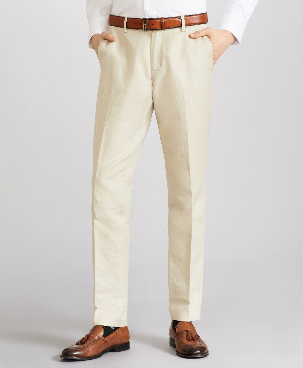 Brooks Brothers Men Soho Fit Linen and Cotton Chino Pants