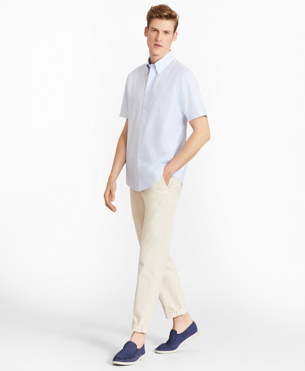 Brooks Brothers Men Milano Fit Garment-Dyed Stretch Chino Pants