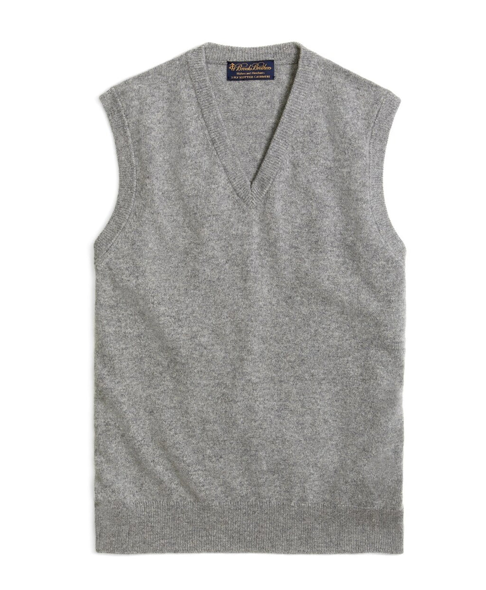 Brooks Brothers Men Cashmere Sweater Vest-Basic Colors
