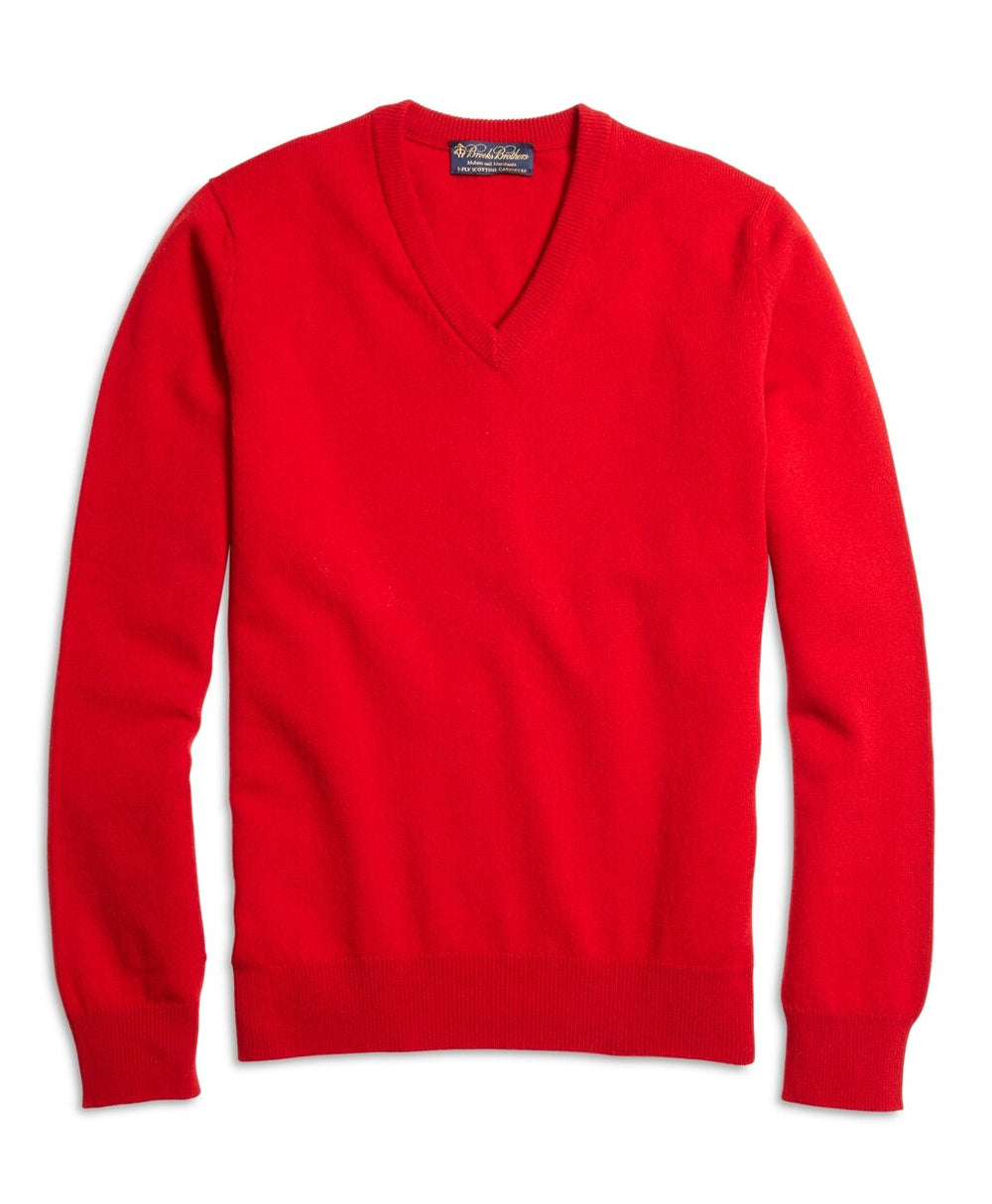 Brooks Brothers Men Cashmere V-Neck Sweater
