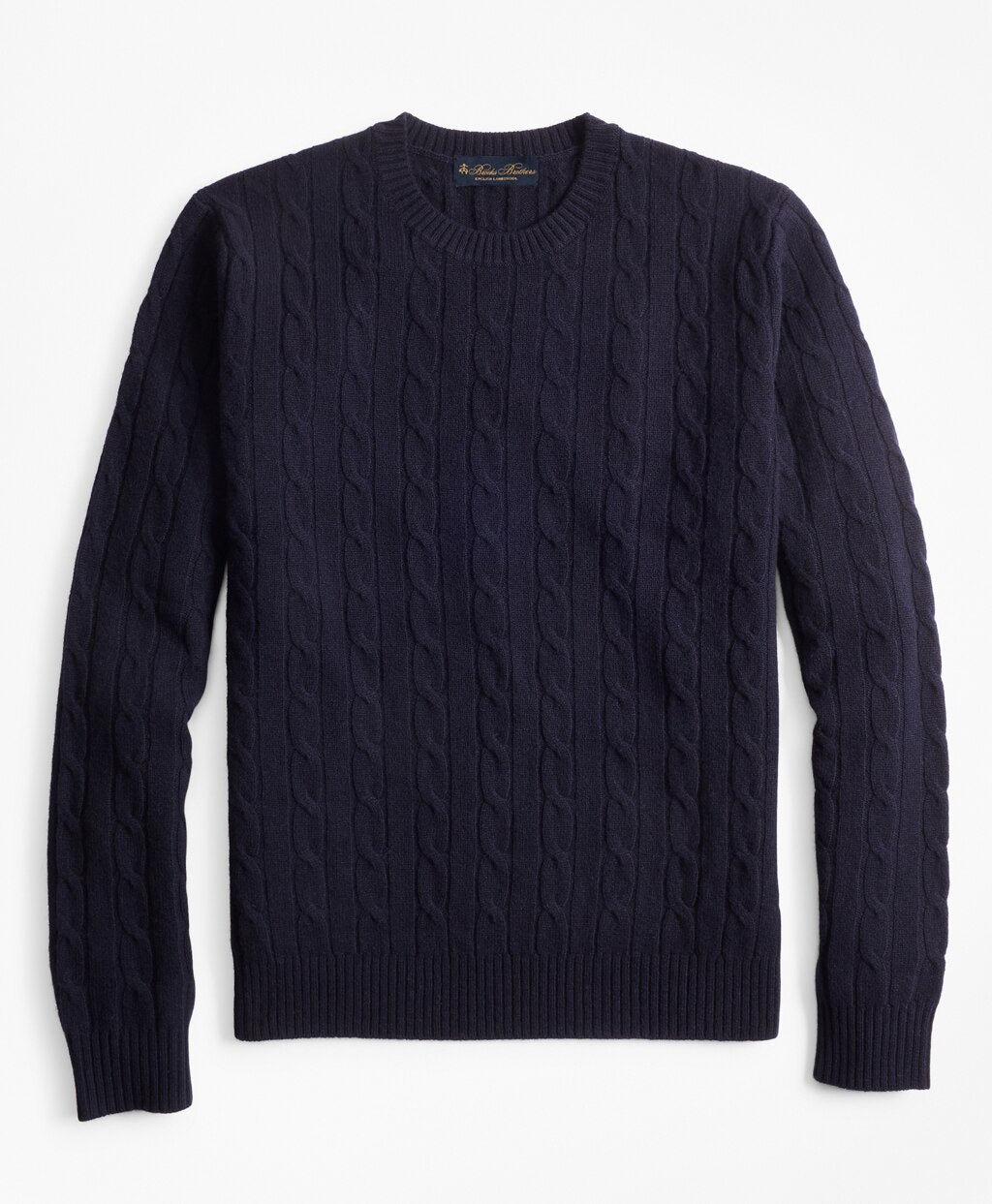 Brooks Brothers Men Lambswool Cable Crewneck Sweater