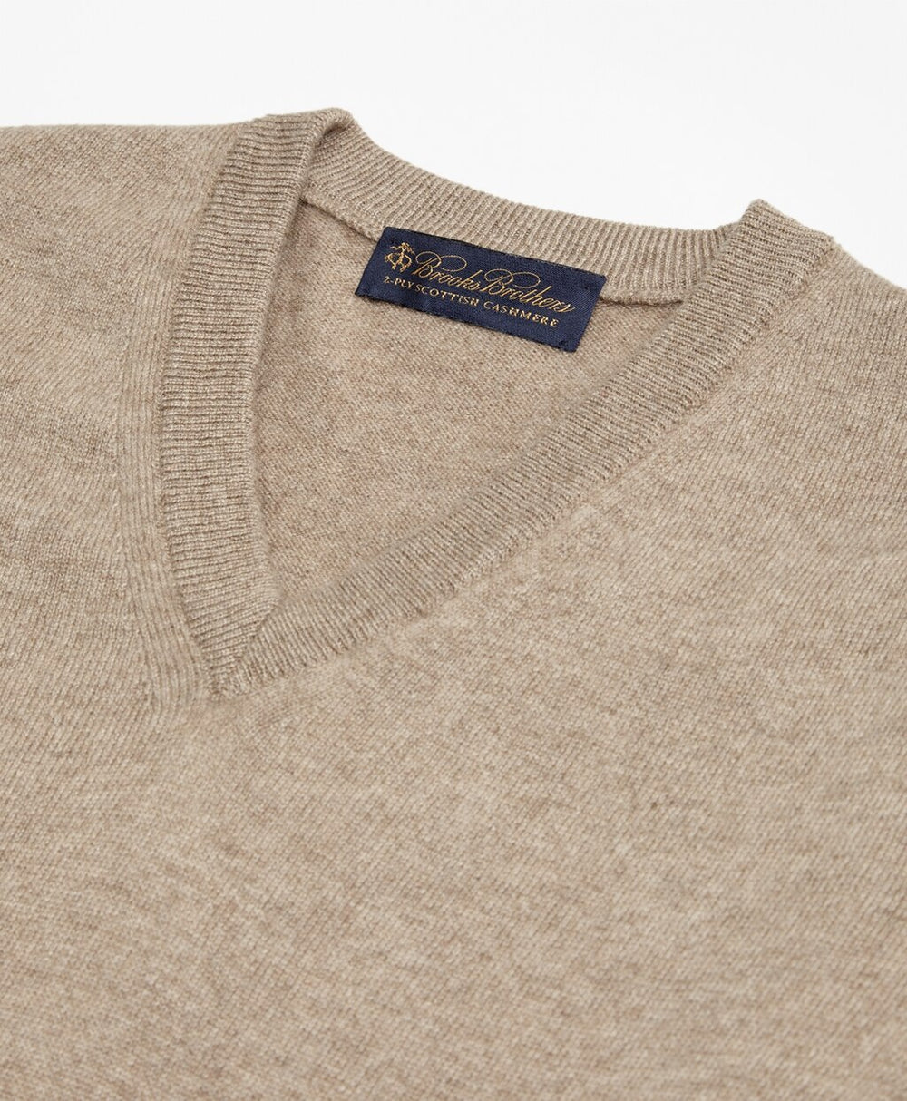 Brooks Brothers Men V-Neck Cashmere Sweater