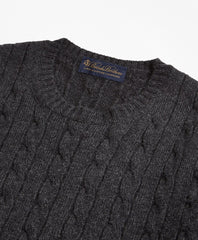 Brooks Brothers Men Cable-Knit Crewneck Cashmere Sweater