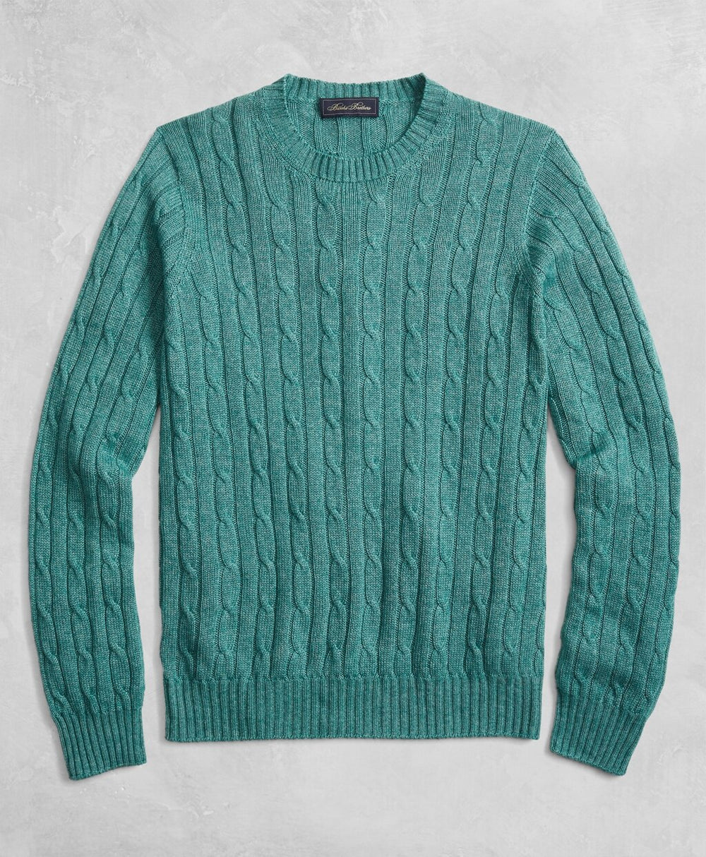 Brooks Brothers Men Golden Fleece® 3-D Knit Cable Crewneck Sweater