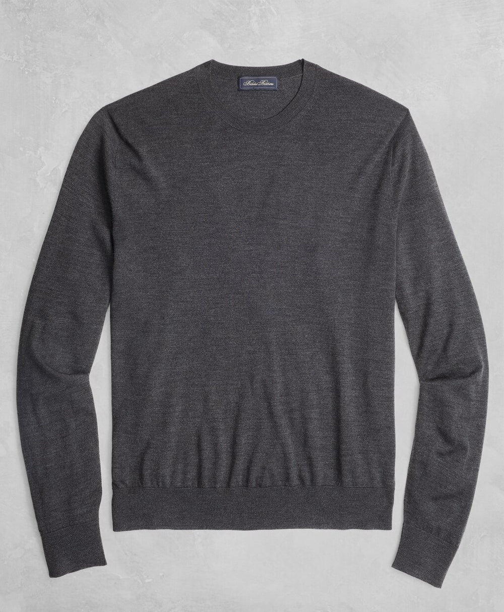 Brooks Brothers Men Golden Fleece® 3-D Knit Fine-Gauge Merino Crewneck Sweater