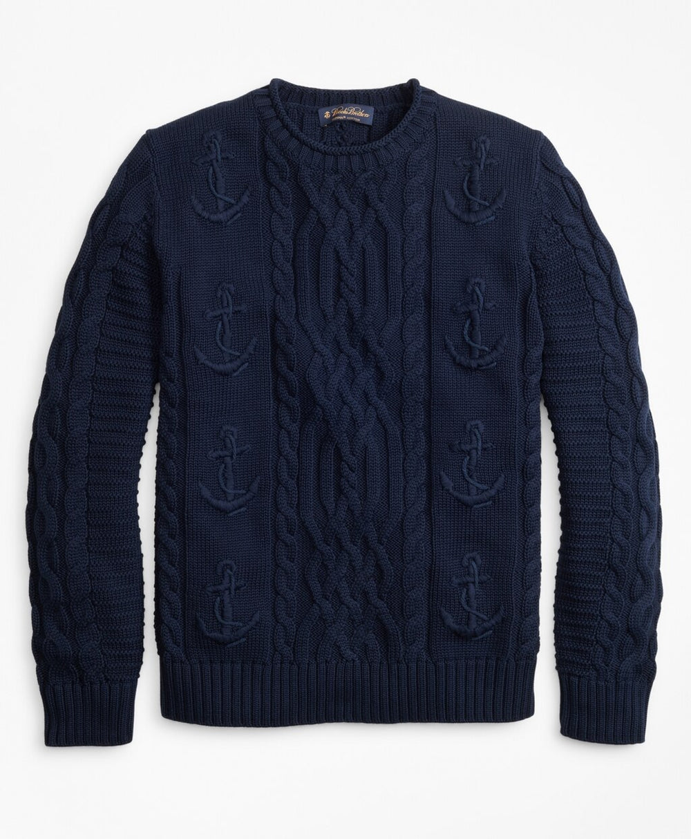 Brooks Brothers Men Supima® Cotton Anchor Cable Rollneck Sweater