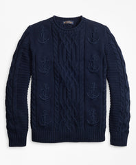 Brooks Brothers Men Supima® Cotton Anchor Cable Rollneck Sweater