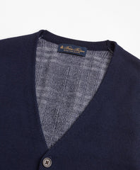 Brooks Brothers Men Washable Merino Wool Plaid Back Waistcoat