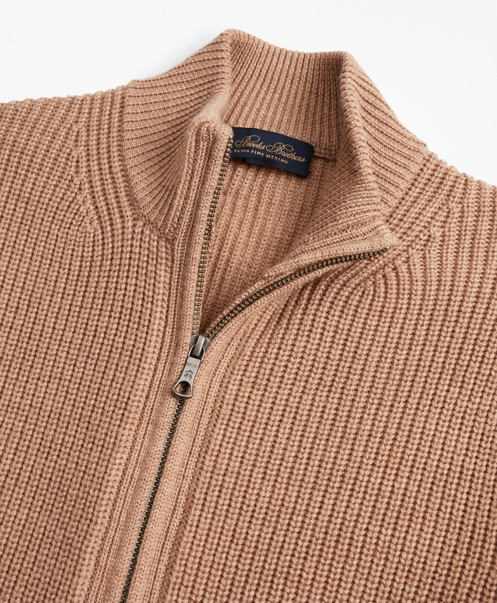 Brooks Brothers Men Washable Merino Wool Full-Zip Sweater
