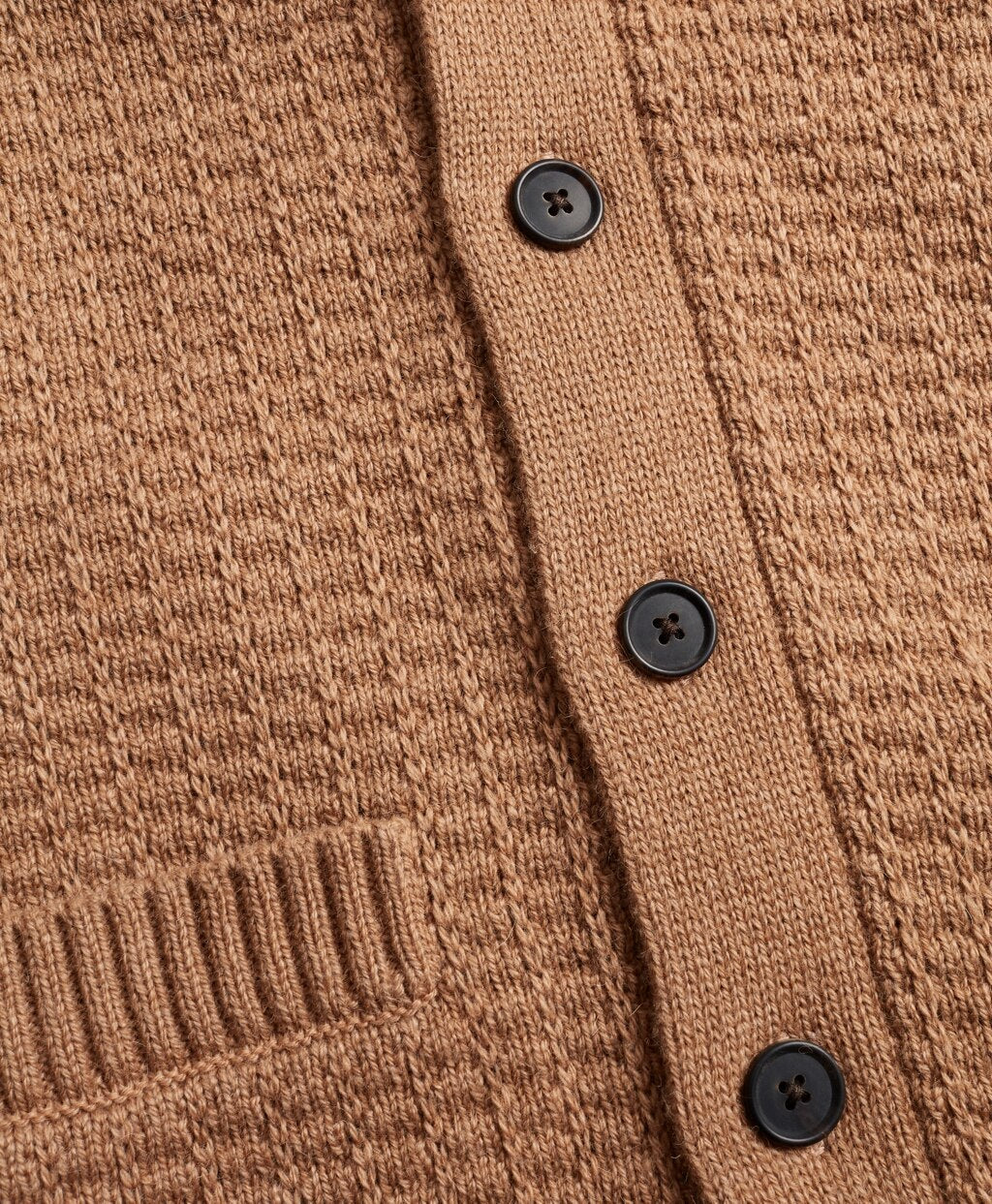 Brooks Brothers Men Camel Hair Shawl Collar Cardigan