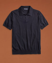 Brooks Brothers Men Golden Fleece® 3-D Knit Fine-Gauge Buttonless Sea Island Cotton Polo Sweater