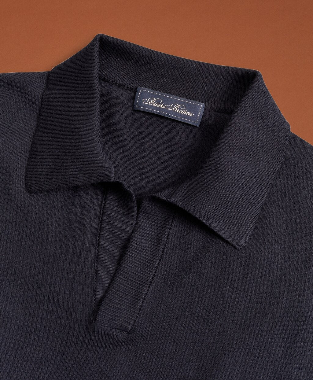 Brooks Brothers Men Golden Fleece® 3-D Knit Fine-Gauge Buttonless Sea Island Cotton Polo Sweater