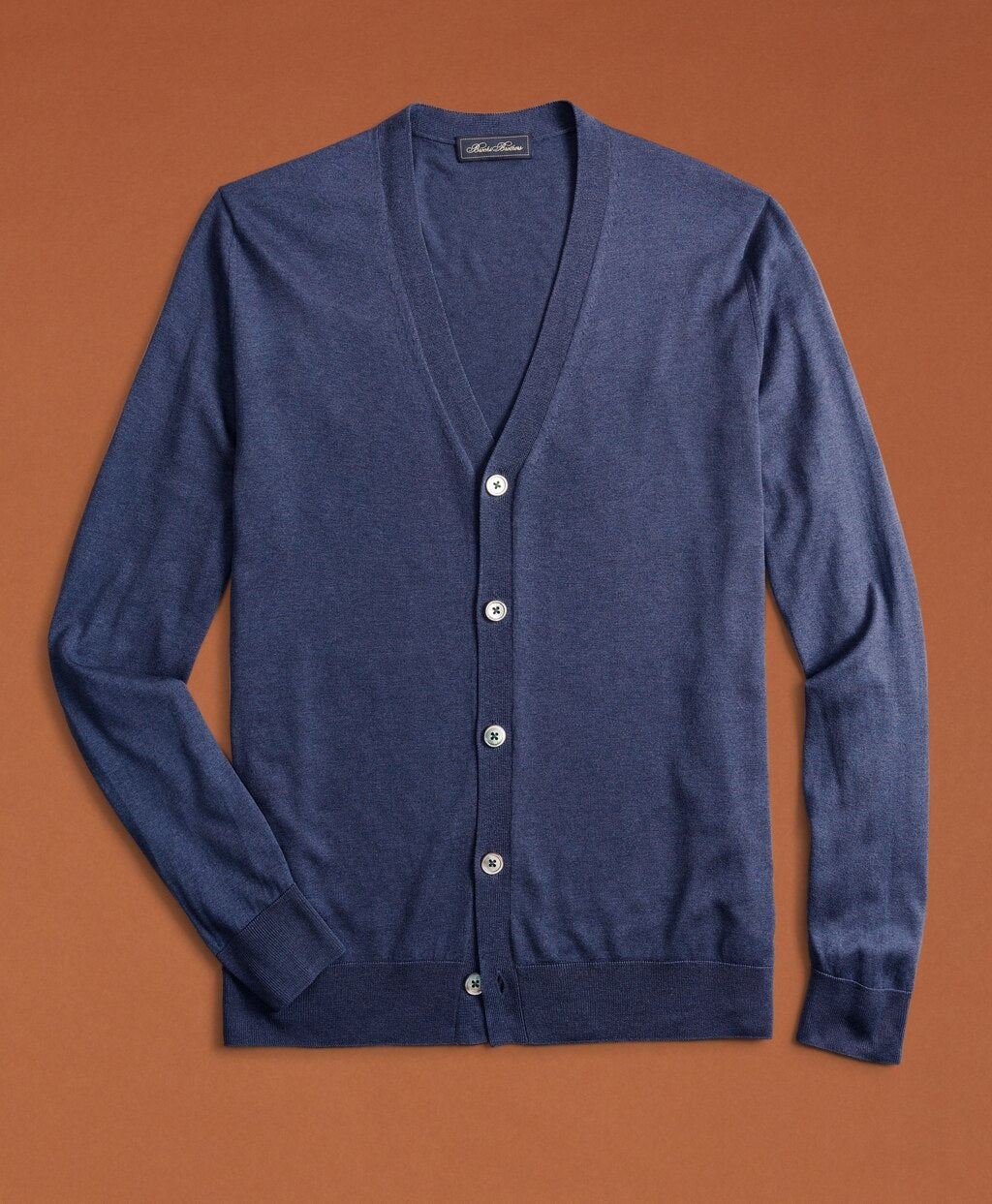 Brooks Brothers Men Golden Fleece® 3-D Knit Fine-Gauge Silk Cardigan Sweater