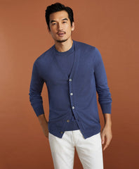 Brooks Brothers Men Golden Fleece® 3-D Knit Fine-Gauge Silk Cardigan Sweater