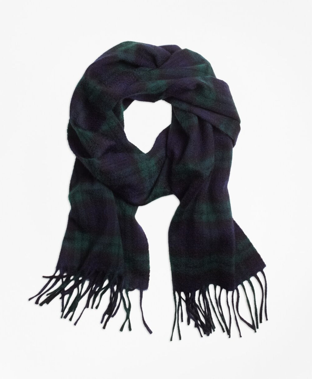 Brooks Brothers Men Cashmere Black Watch Scarf