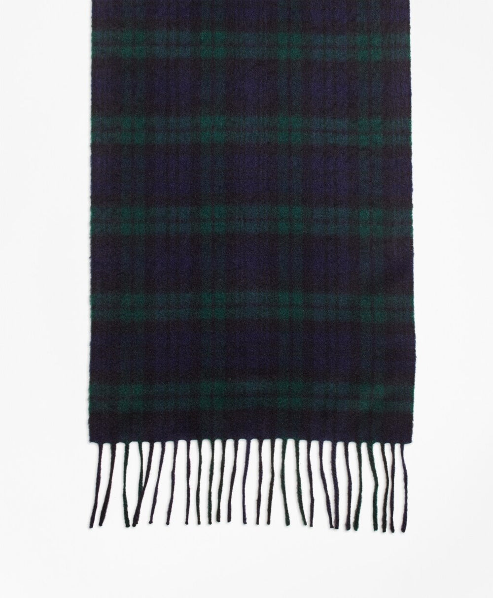 Brooks Brothers Men Cashmere Black Watch Scarf