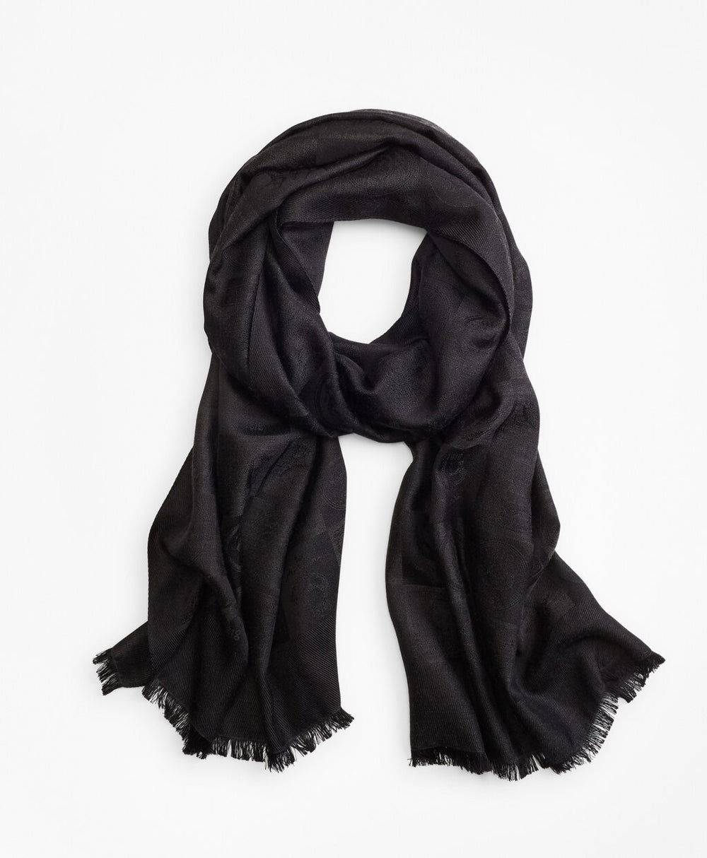 Brooks Brothers Men 200th Anniversary Silk-Cashmere Jacquard Scarf