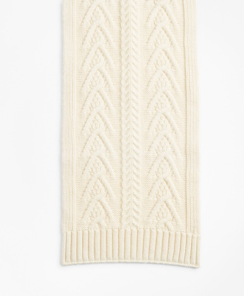 Brooks Brothers Men Merino Wool Fisherman Cable Scarf
