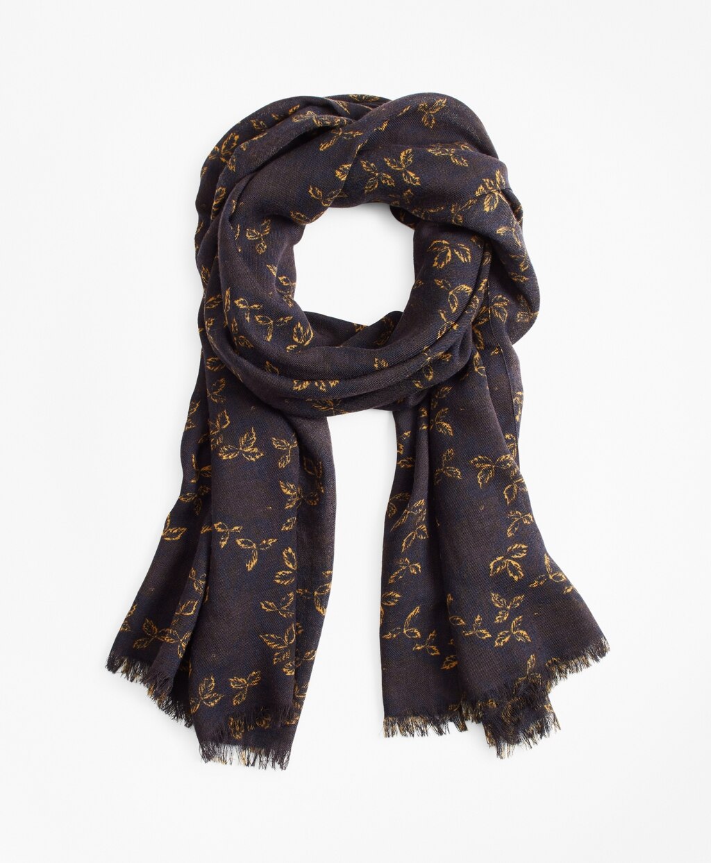 Brooks Brothers Men Leaf Print Scarf