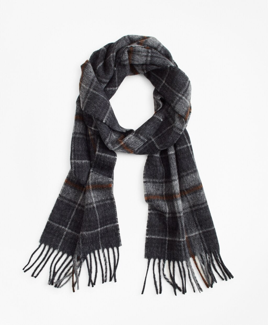 Brooks Brothers Men Grey Tartan Scarf