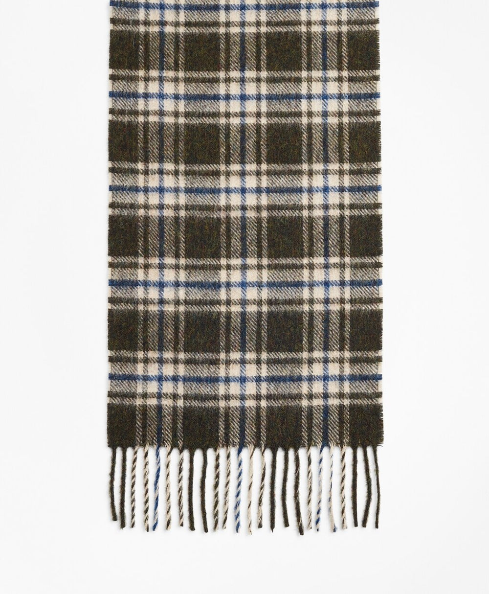 Brooks Brothers Men Olive Tartan Scarf