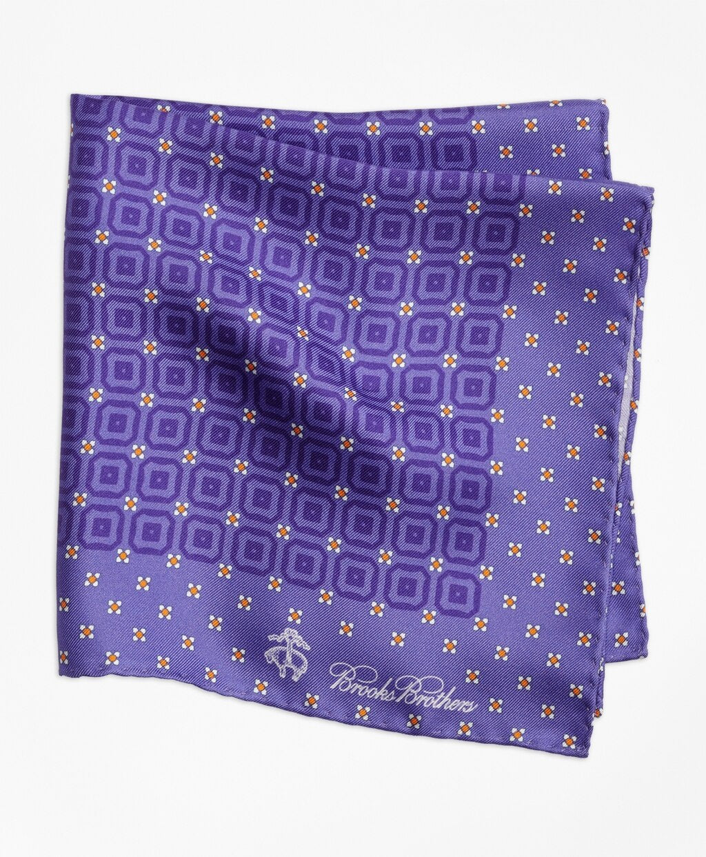 Brooks Brothers Men Tonal Medallion Pocket Square