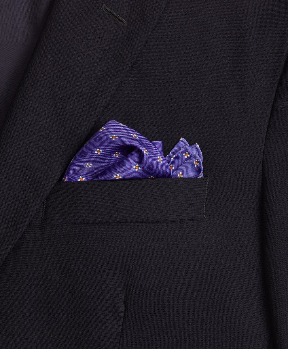 Brooks Brothers Men Tonal Medallion Pocket Square