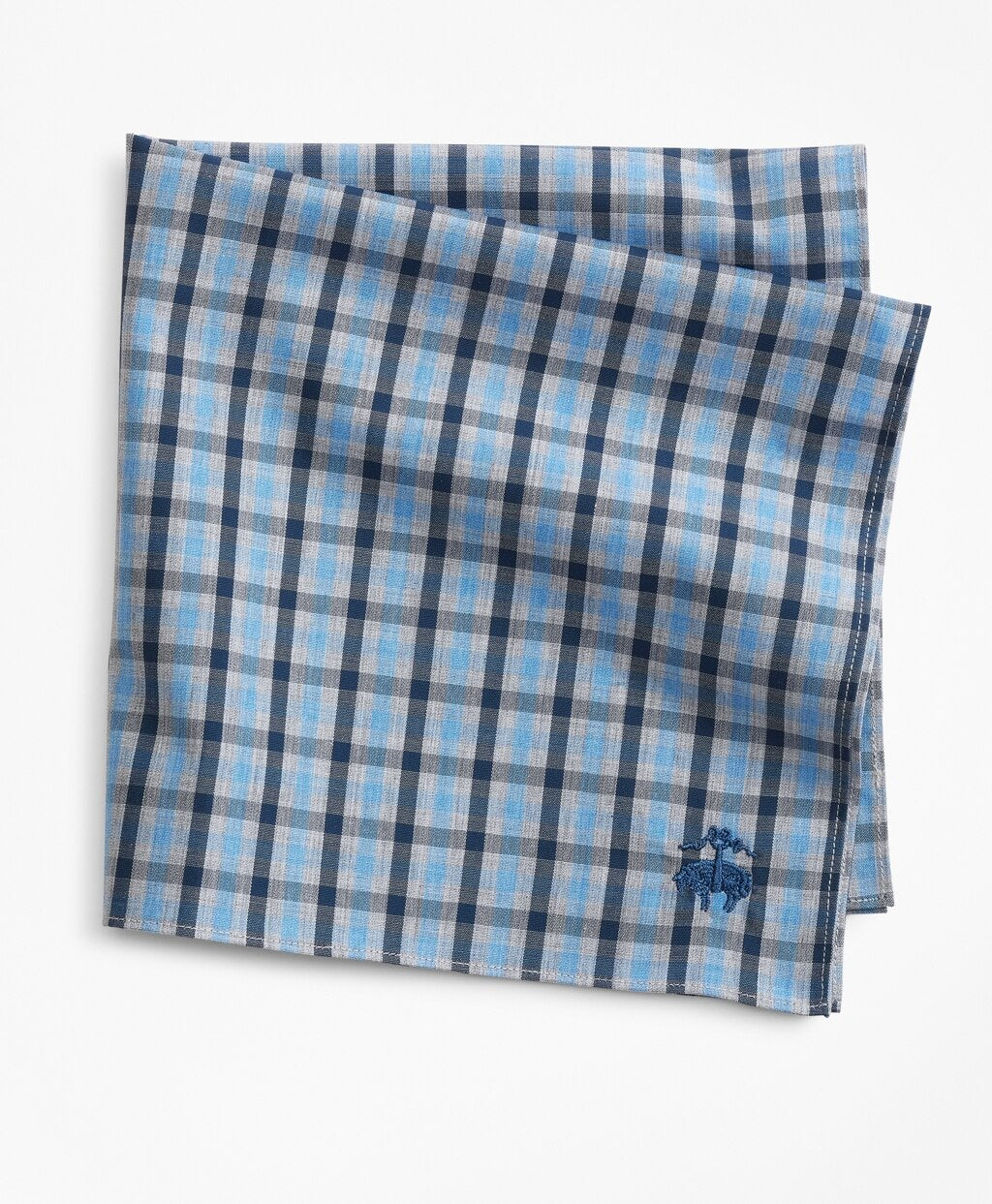 Brooks Brothers Men Supima® Cotton Heathered Check Pocket Square