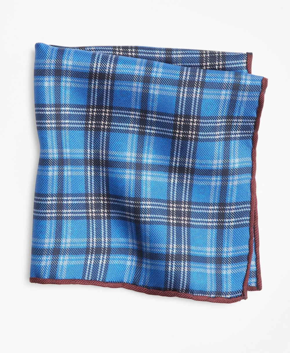 Brooks Brothers Men Medallion Plaid Pocket Square