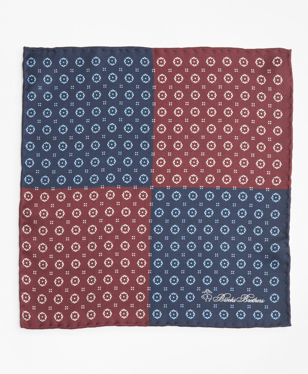Brooks Brothers Men Medallion Plaid Pocket Square