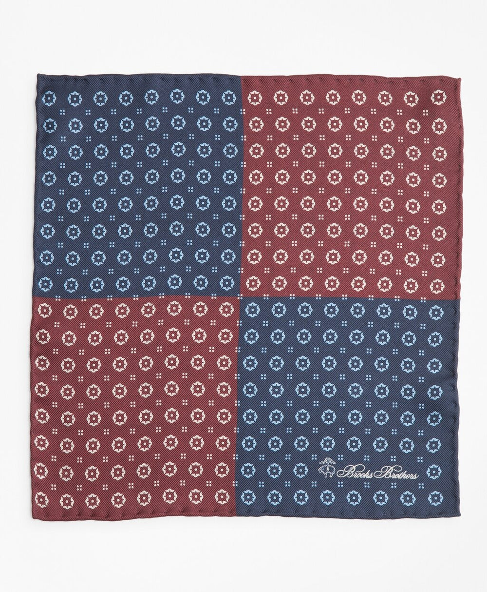 Brooks Brothers Men Medallion Plaid Pocket Square