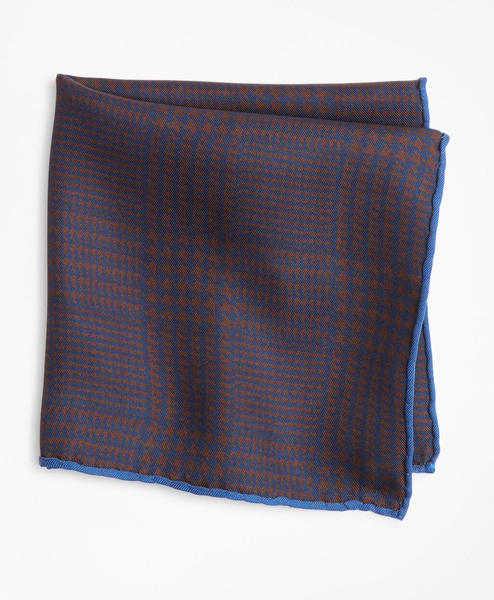 Brooks Brothers Men Foulard Plaid Pocket Square