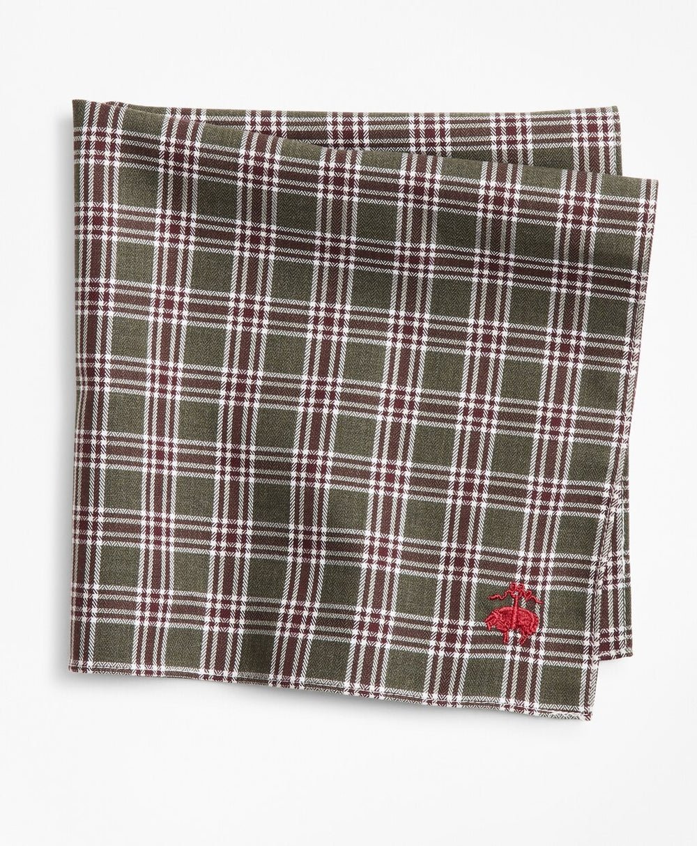 Brooks Brothers Men Check Pocket Square