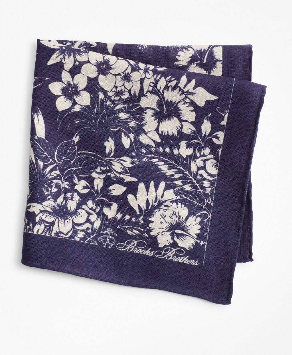 Brooks Brothers Men Large Floral Pocket Square