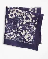 Brooks Brothers Men Large Floral Pocket Square