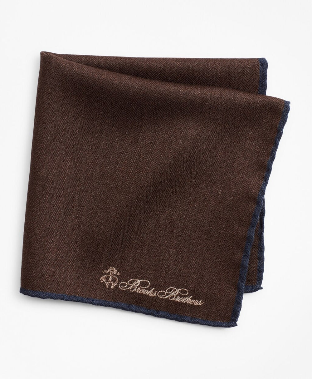 Brooks Brothers Men Herringbone Pocket Square