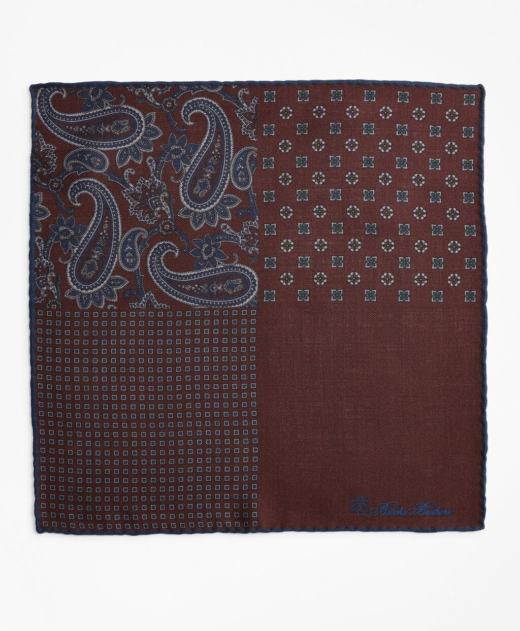 Brooks Brothers Men Patchwork Flannel Pocket Square