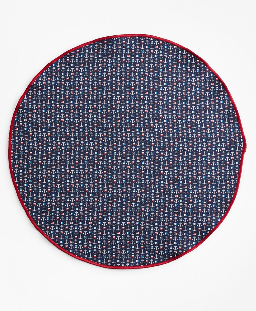 Brooks Brothers Men Nautical Print Pocket Circle