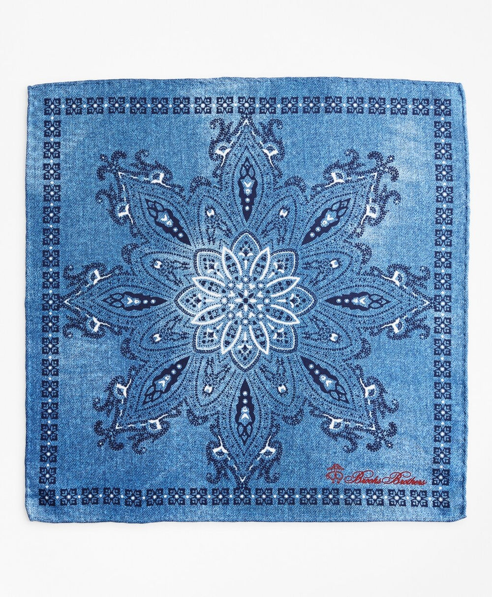Brooks Brothers Men Square Medallion Pocket Square