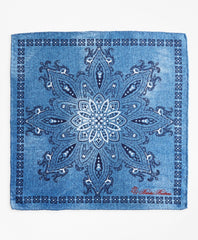 Brooks Brothers Men Square Medallion Pocket Square