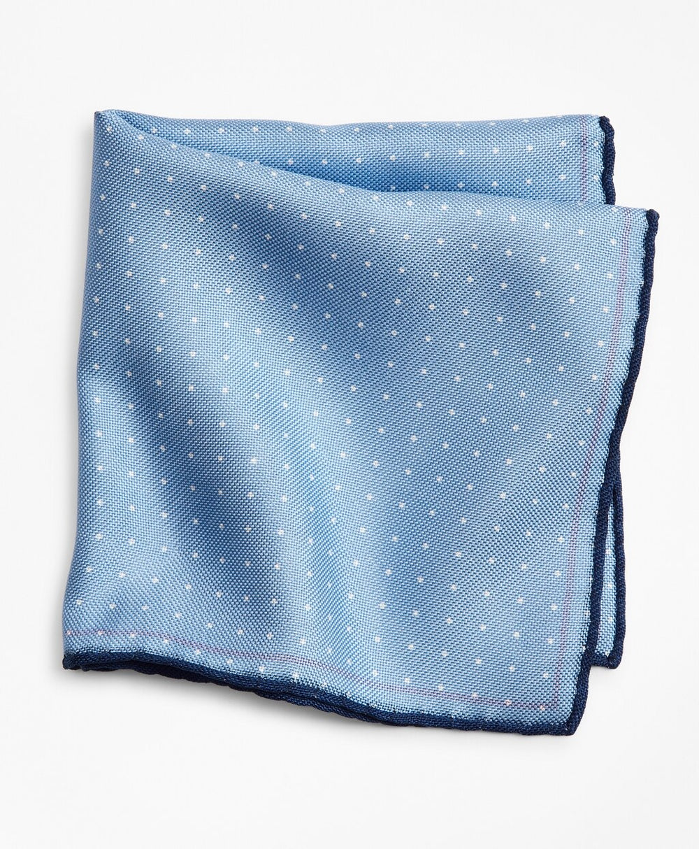 Brooks Brothers Men Seagull and Dot Pocket Square