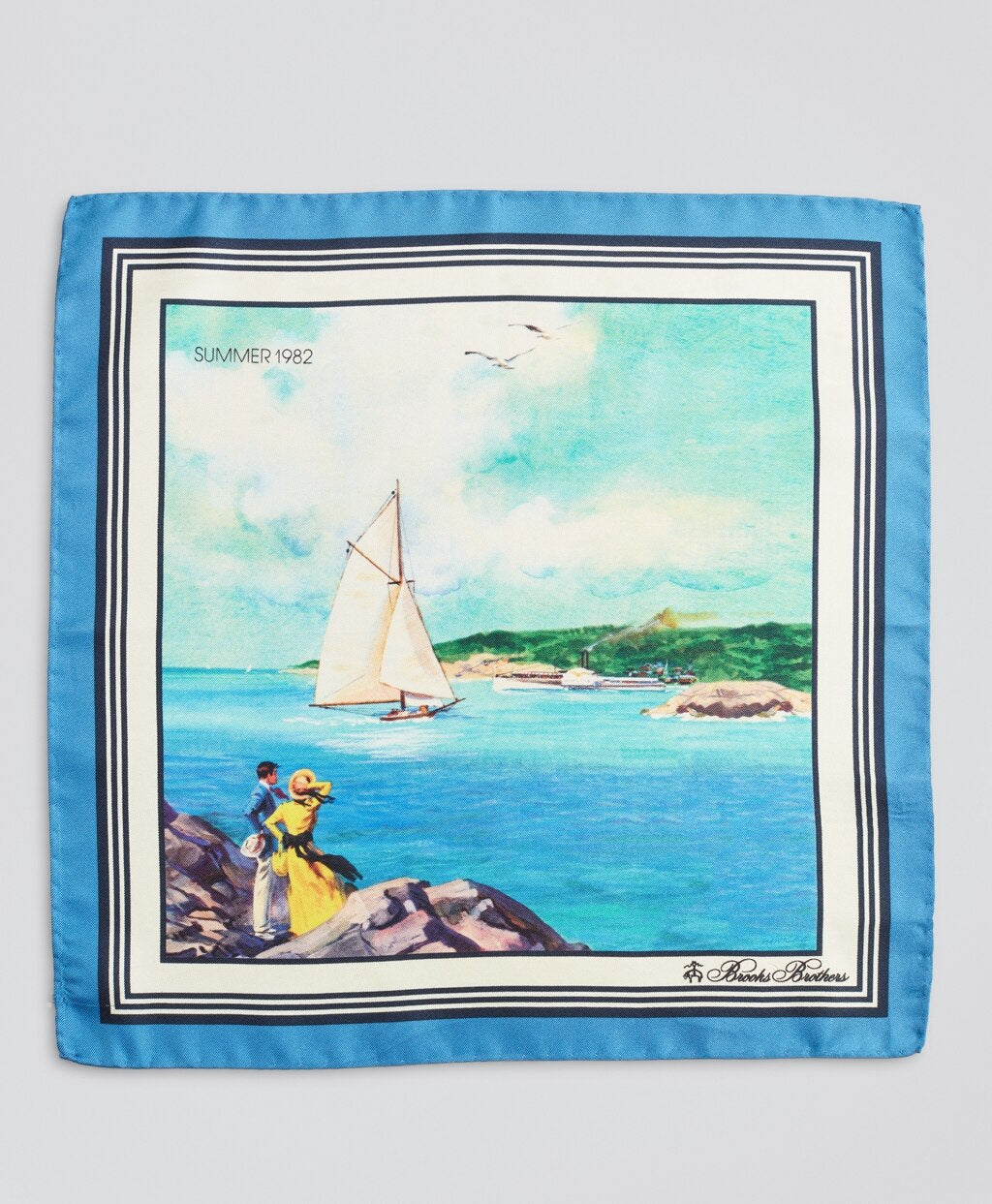 Brooks Brothers Men Limited Edition Archival Collection Spring 1982 Silk Pocket Square