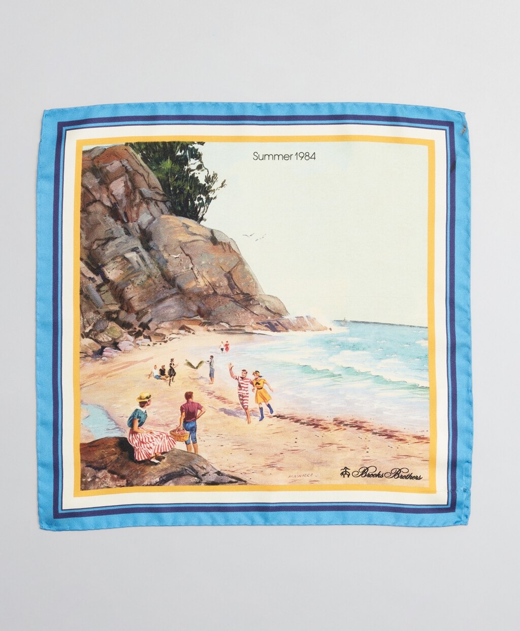 Brooks Brothers Men Limited Edition Archival Collection Spring 1984 Silk Pocket Square