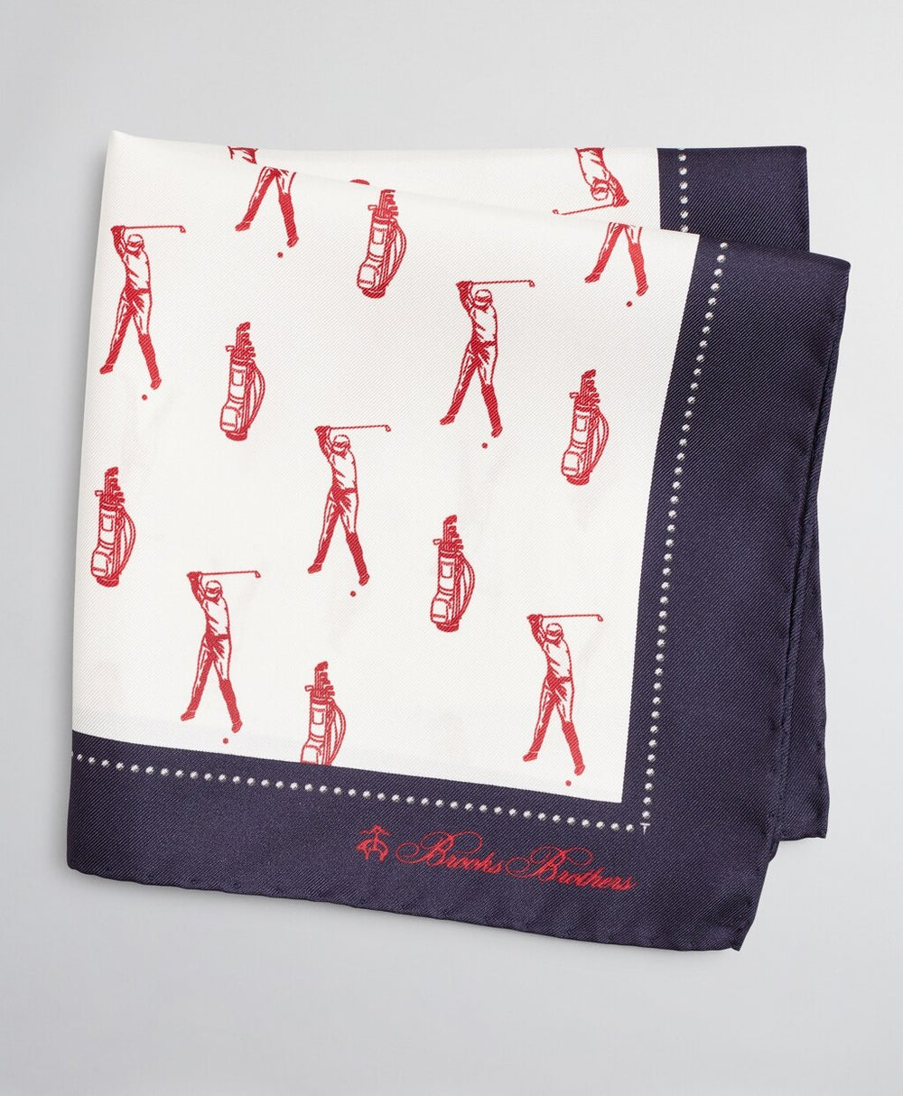 Brooks Brothers Men Golfer Pocket Square