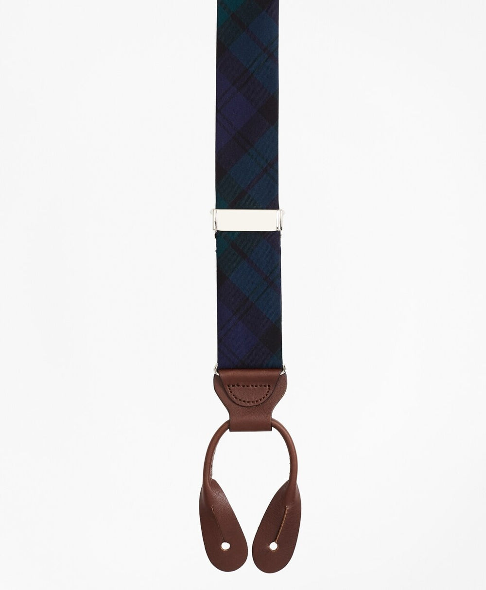 Brooks Brothers Men Black Watch Tartan Suspenders