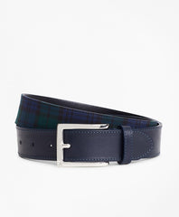 Brooks Brothers Men Harris Tweed Black Watch Tartan Belt
