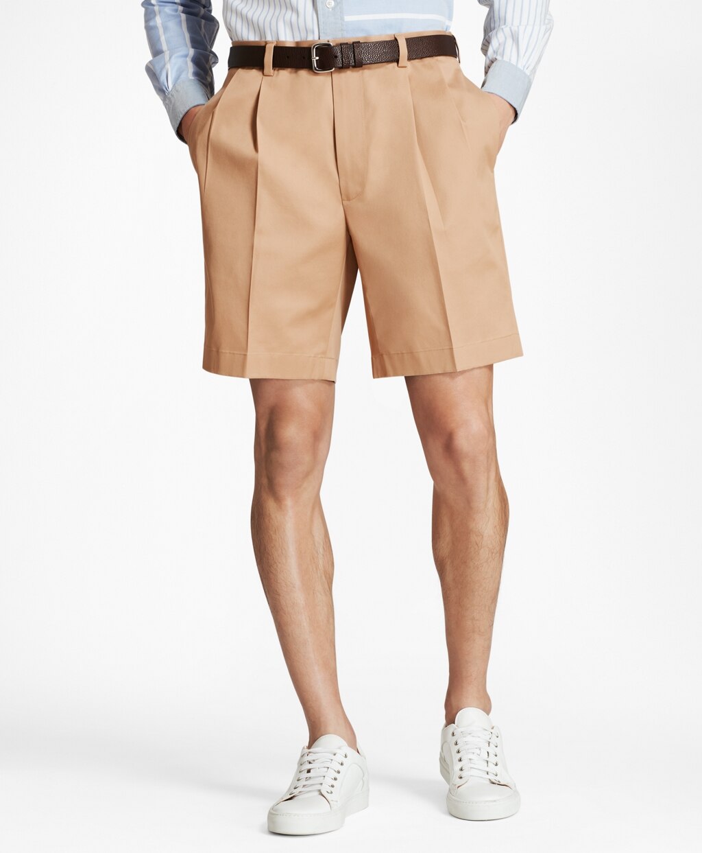 Brooks Brothers Men Pleat Front Stretch Advantage Chino Shorts