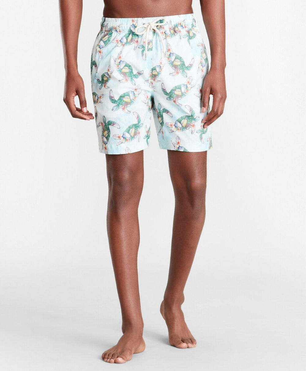 Brooks Brothers Men Montauk 6" Turtle Print Swim Trunks