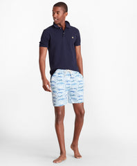 Brooks Brothers Men Montauk 6" Whale Print Swim Trunks